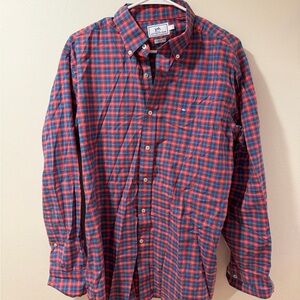 Southern Tide Red and Blue Checkered Shirt